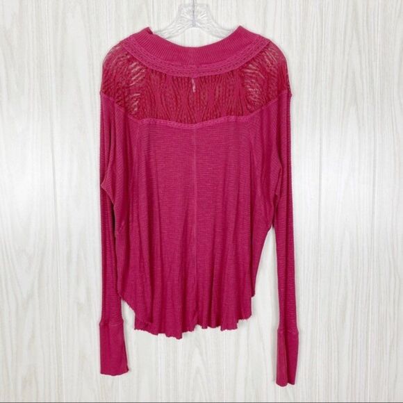 Free People | Pink Spring Valley Lace Thermal Long Sleeve Size XS - Picture 4 of 9